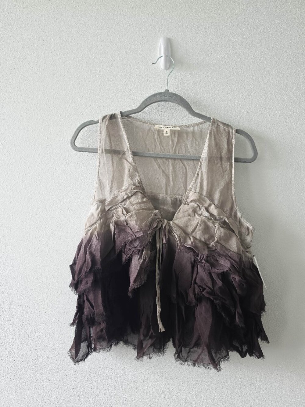 Lucky Brand Ombre Ruffled Tank Sz Medium